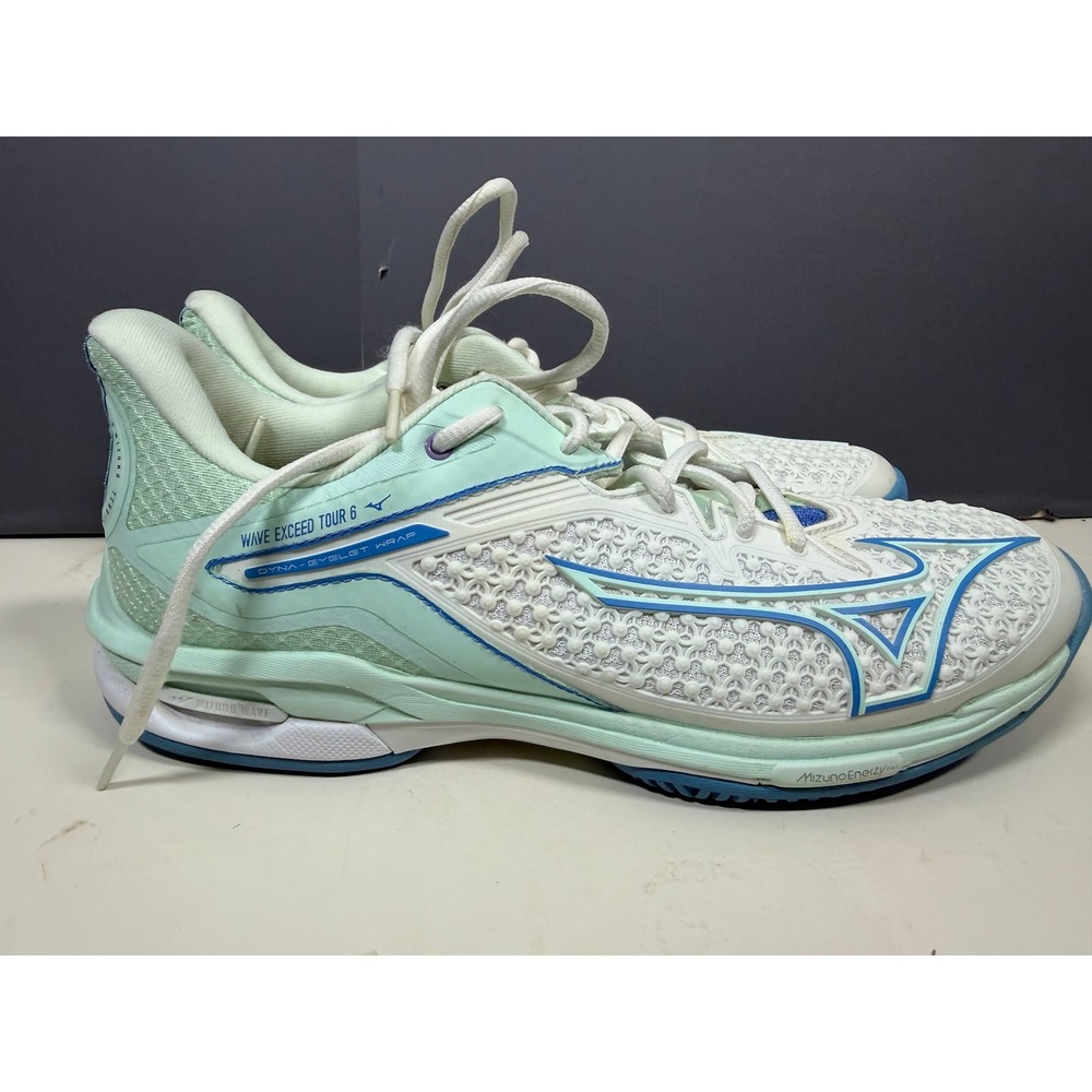 Mizuno Wave Exceed Tour 6 Tennis Shoes Mint White Blue Womens 9.5